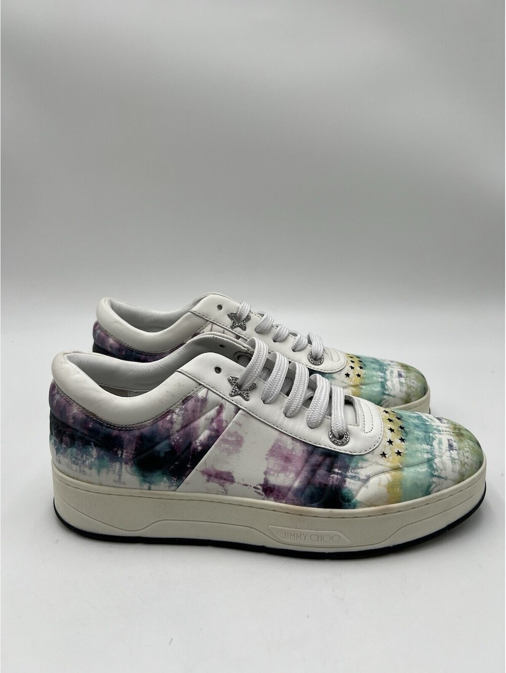 Women’s Jimmy Choo Hawaii Tie-Dye Leather Sneakers Size 39